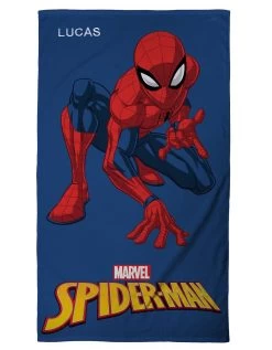 Drap De Plage Enfant Spiderman Personnalisé éponge Velours Coton - 320g/m2