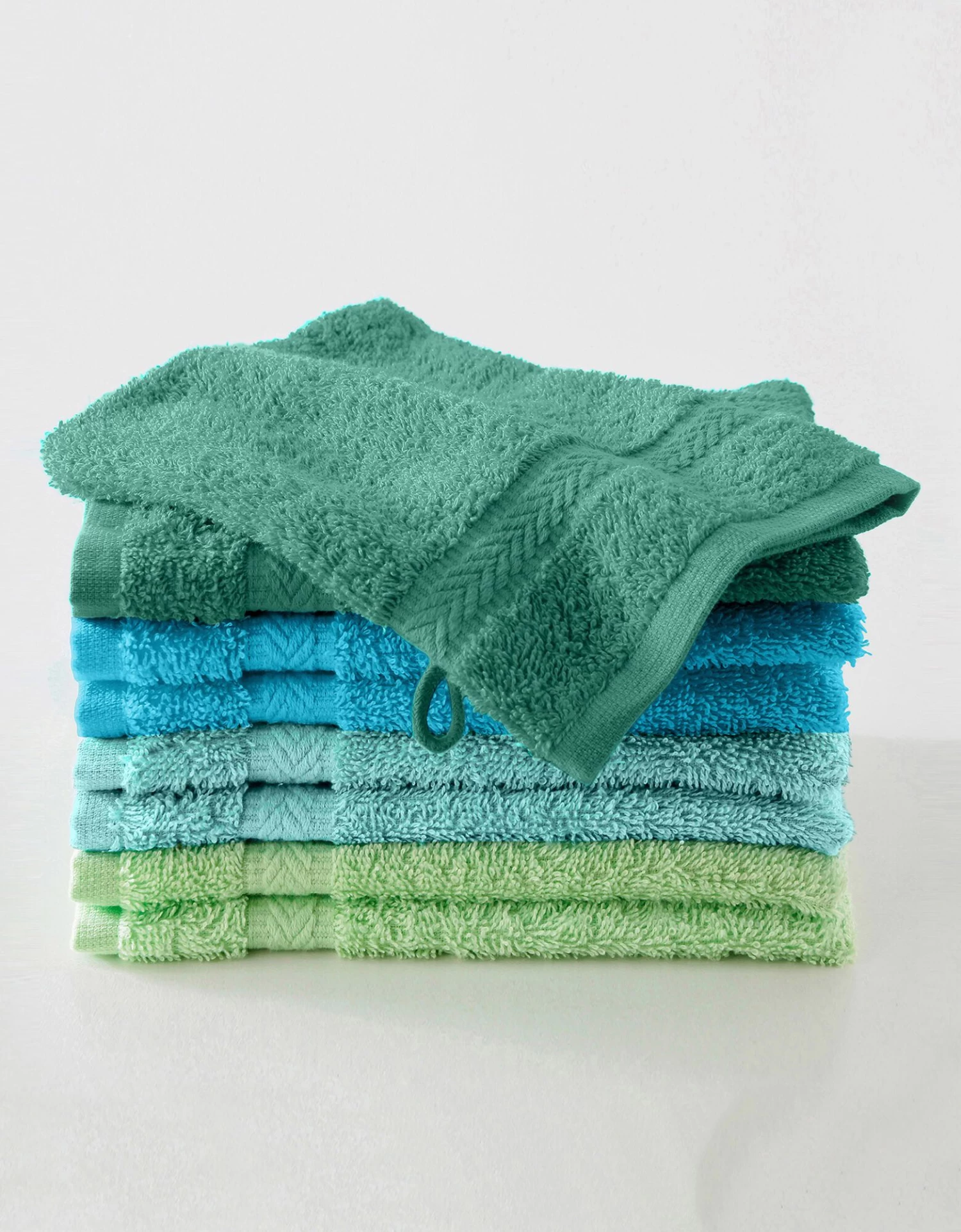 Gant De Toilette Camaïeu Lagon - Lot De 8