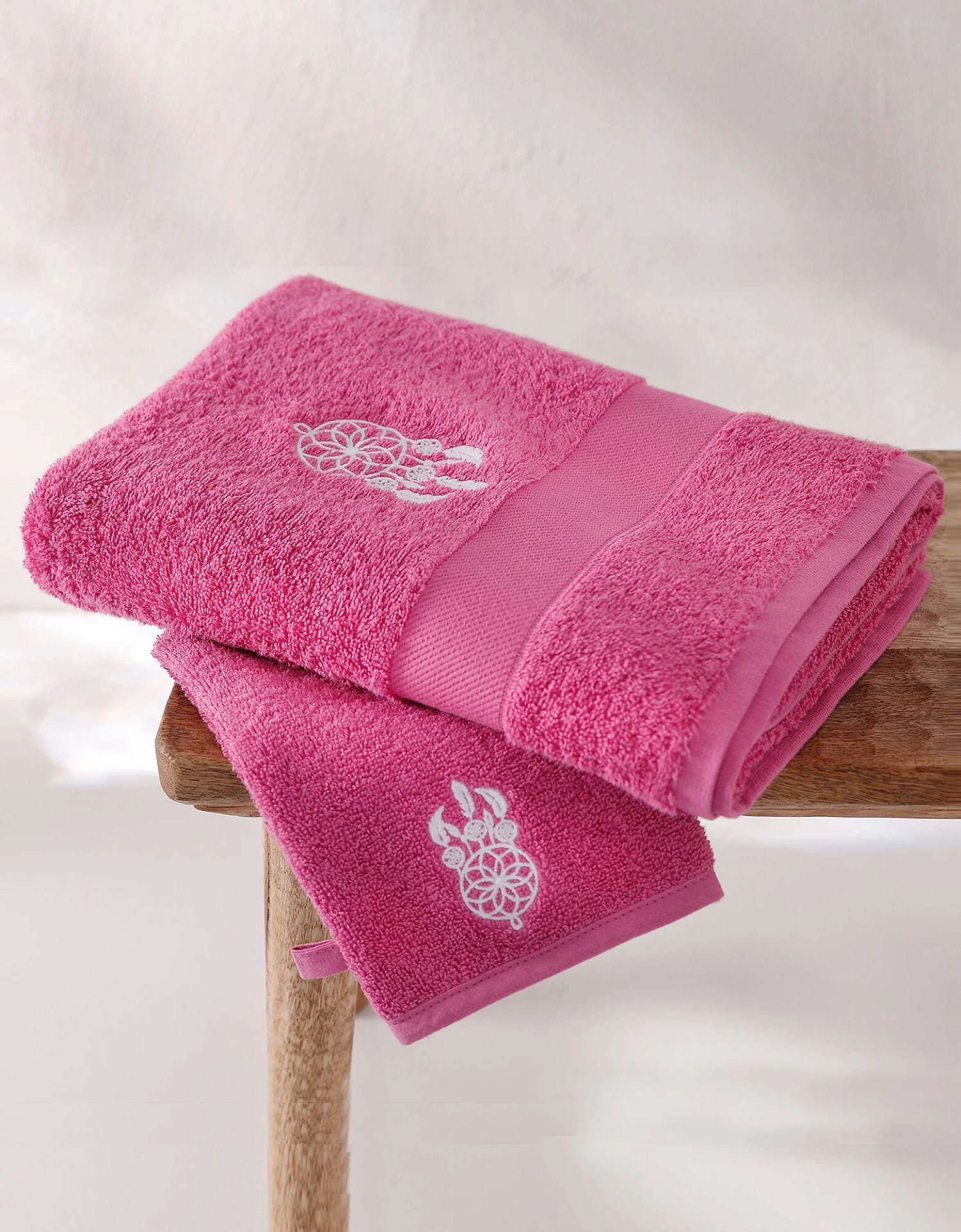 Éponge Coton Broderie Attrape Rêves - 420g/m²