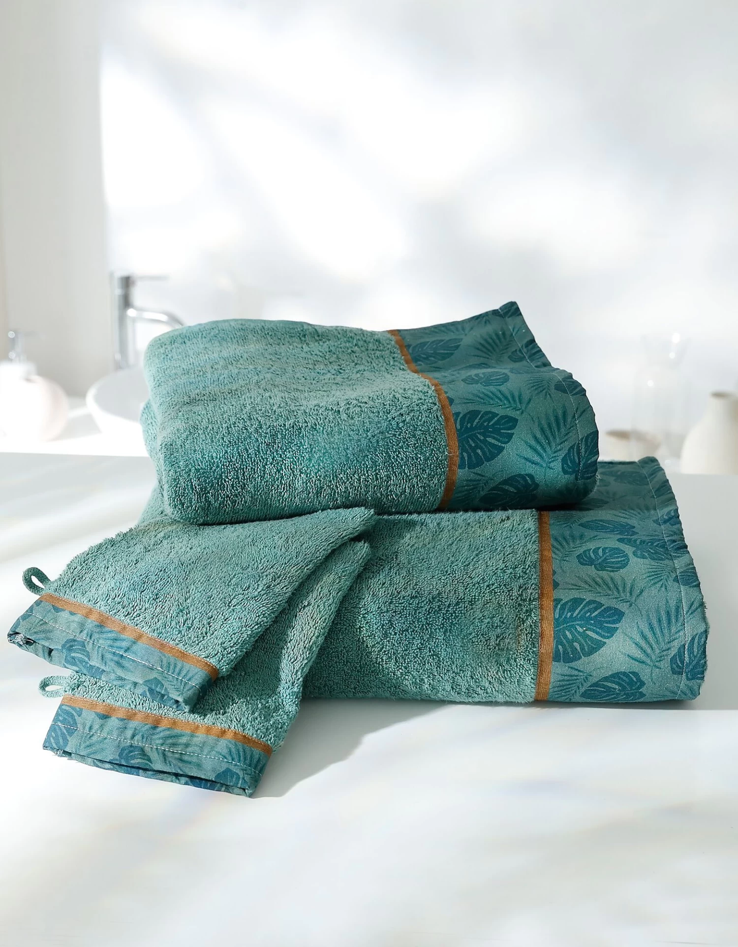 Éponge Coton Liteau Motif Jungle - 420 G/m²