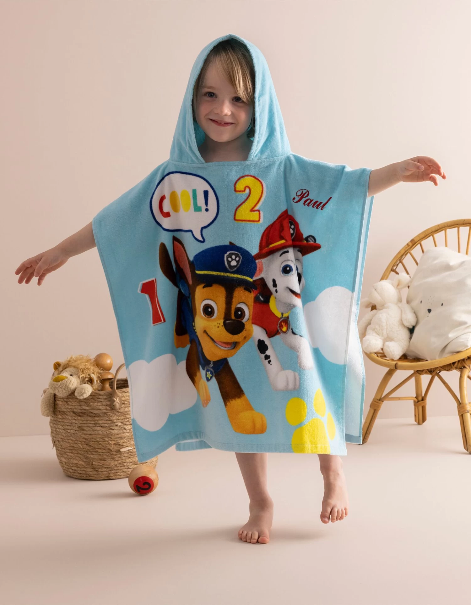 Poncho De Bain Enfant Pat Patrouille® à Capuche Personnalisable