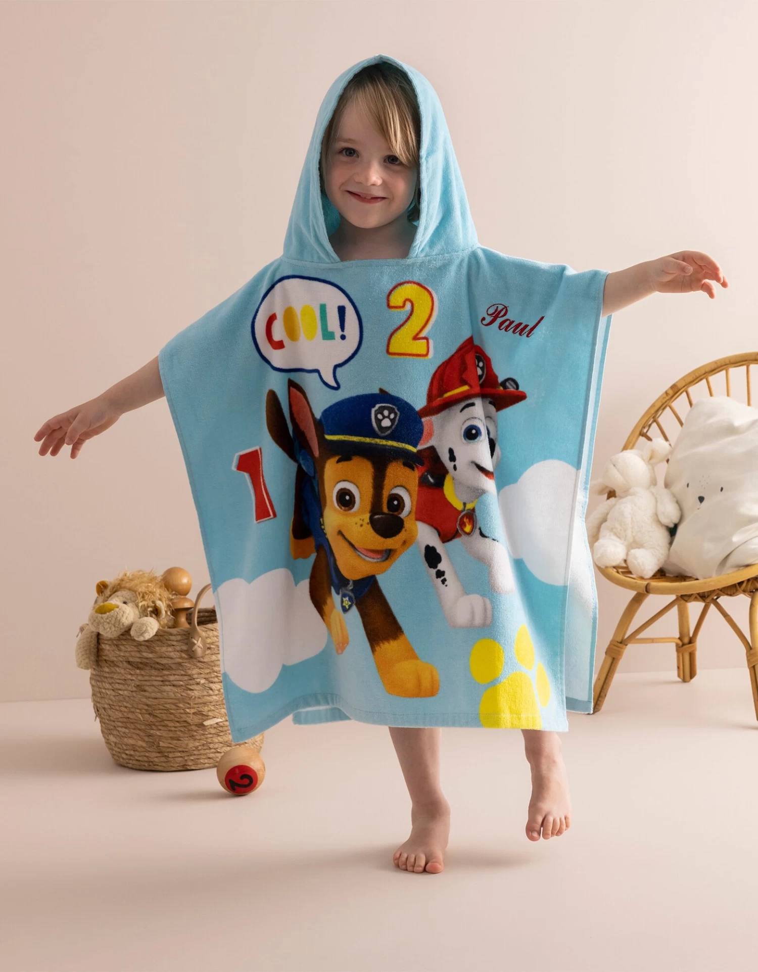 Poncho De Bain Enfant Pat Patrouille® à Capuche Personnalisable – Image 5