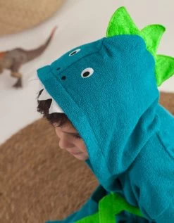 Peignoir De Bain Personnalisable à Capuche Dinosaure
