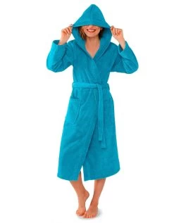 Peignoir Mixte Adulte Col Capuche éponge Bouclette