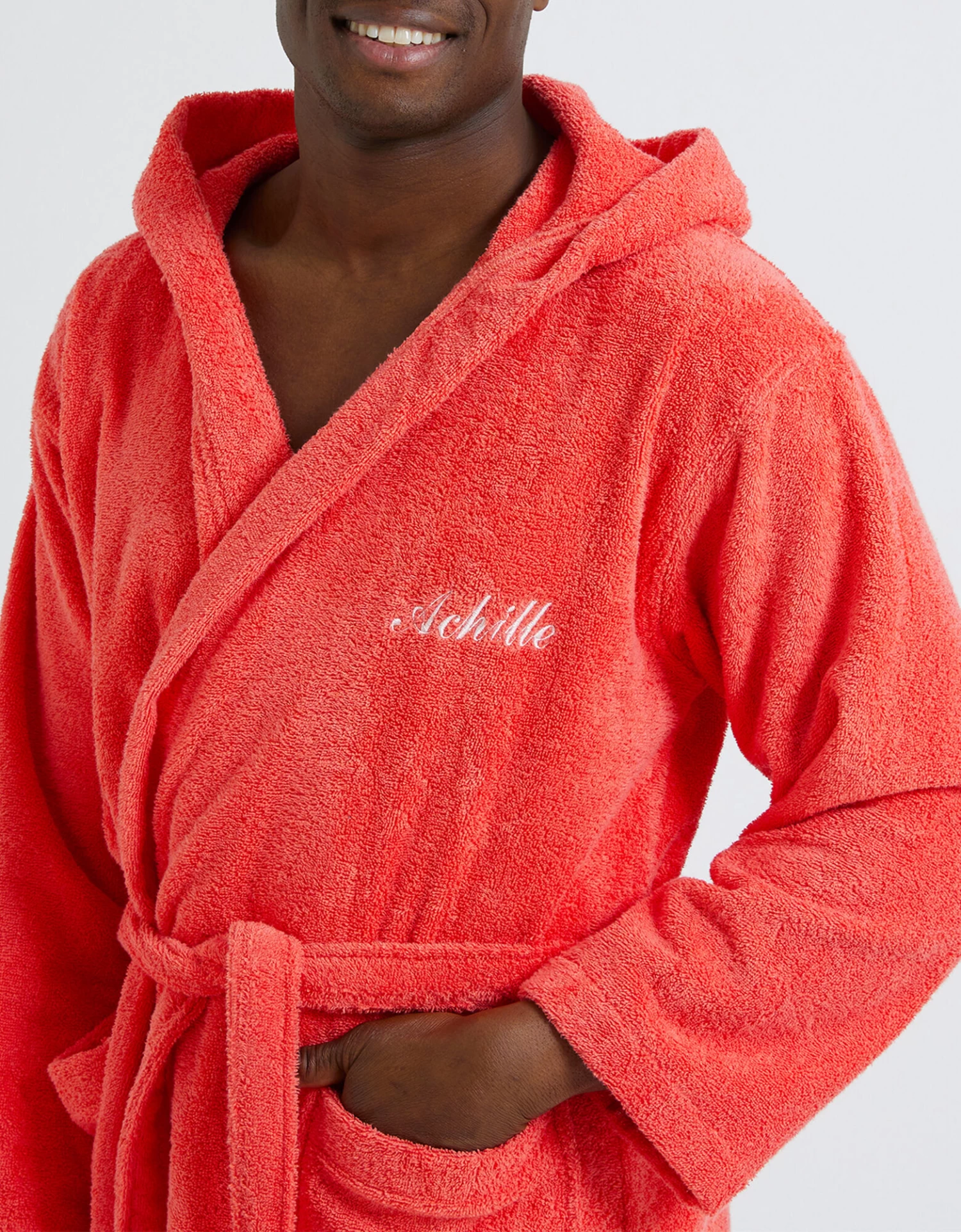 Peignoir Mixte Adulte Col Capuche éponge Bouclette Personnalisable – Image 5