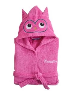 Peignoir De Bain Personnalisable à Capuche Chouette