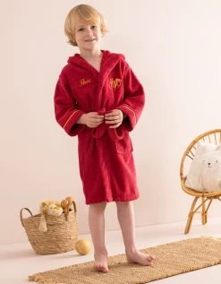 Peignoir Enfant à Capuche Harry Potter® Personnalisable éponge Coton - 380g/m2