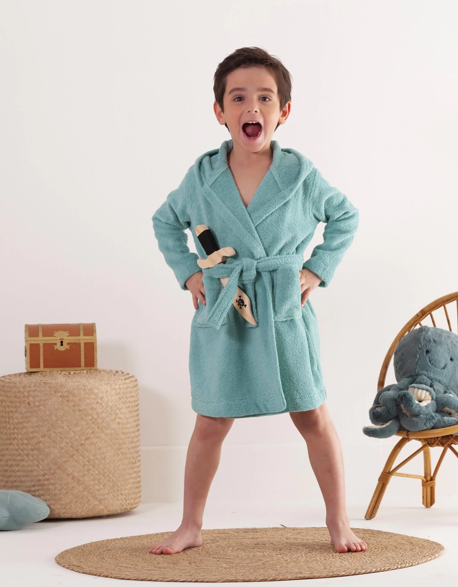 Peignoir De Bain Enfant Pirate éponge Coton - 380g/m2 – Image 2