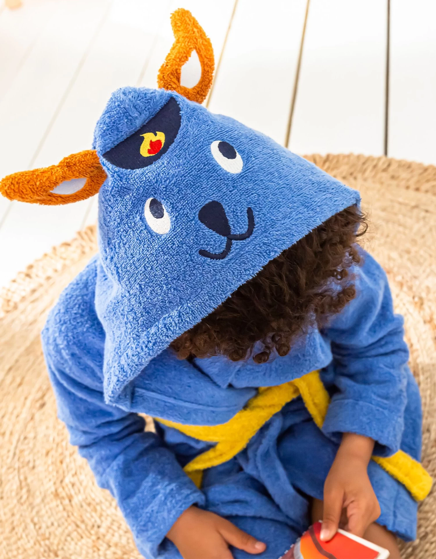 Peignoir De Bain Enfant Pin-pon à Capuche éponge Coton - 380g/m2 – Image 2