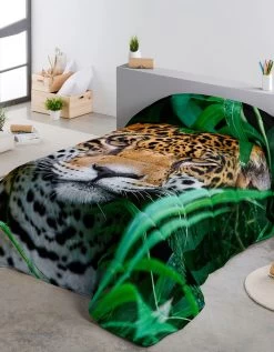 Couette Microfibre Impression Photo Panthère 200g/m²