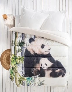 Couette Microfibre Impression Photo Pandas 400 G/m²