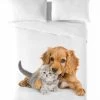 Couette Microfibre Imprimée Chat Et Chien 200 G/m²
