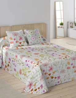 Couvre-lit Matelassé Imprimé Fleurs D'été