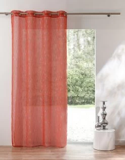 Panneau Voile Motif Gouttelettes Argentées Finition Oeillets