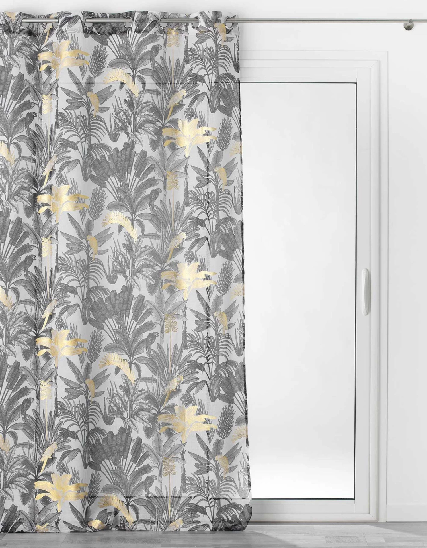 Voilage Imprimé Exotique Métallisé