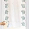 Voilage Modulable En Hauteur Broderie Feuilles De Palmier