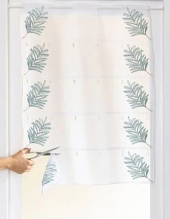 Voilage Modulable En Hauteur Broderie Feuilles De Palmier