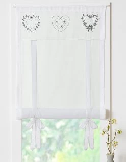 Store Broderies Motifs Coeurs Finition Passe-tringle