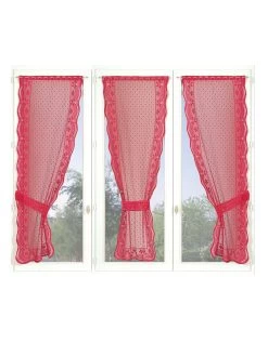 Rideau Uni Dentelle Polyester Finition écailles - Triptyque