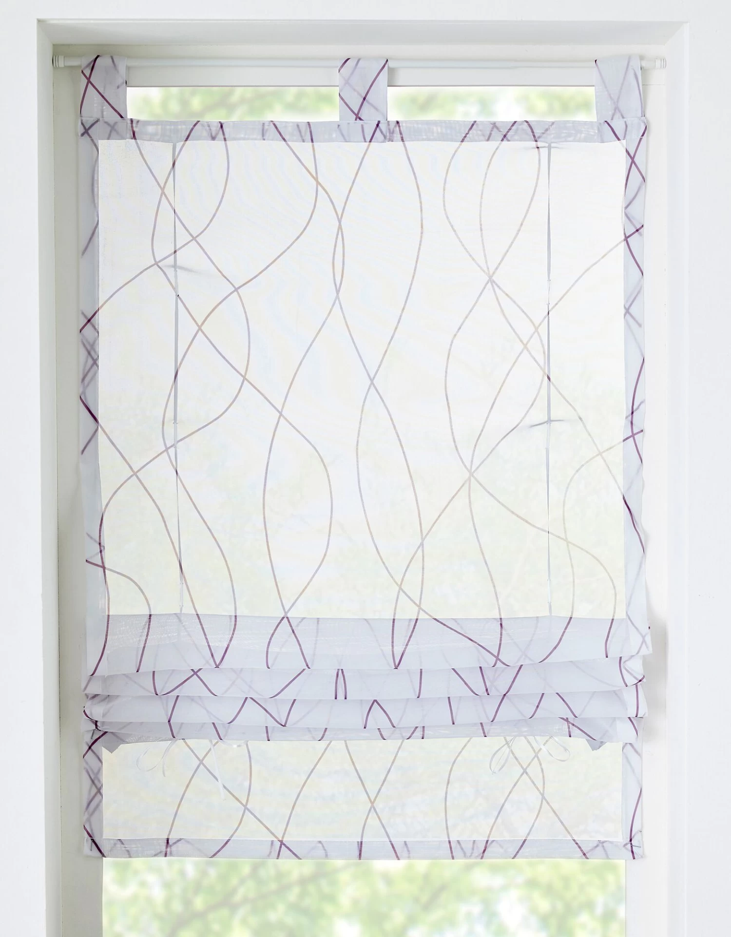 Store Remontable Polyester Imprimé Ondulant