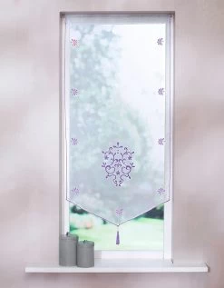 Vitrage Pointe Baroque Brodé Finition Passe-tringle