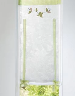 Store Remontable Voile Motif Orchidée Finition Passe-tringle