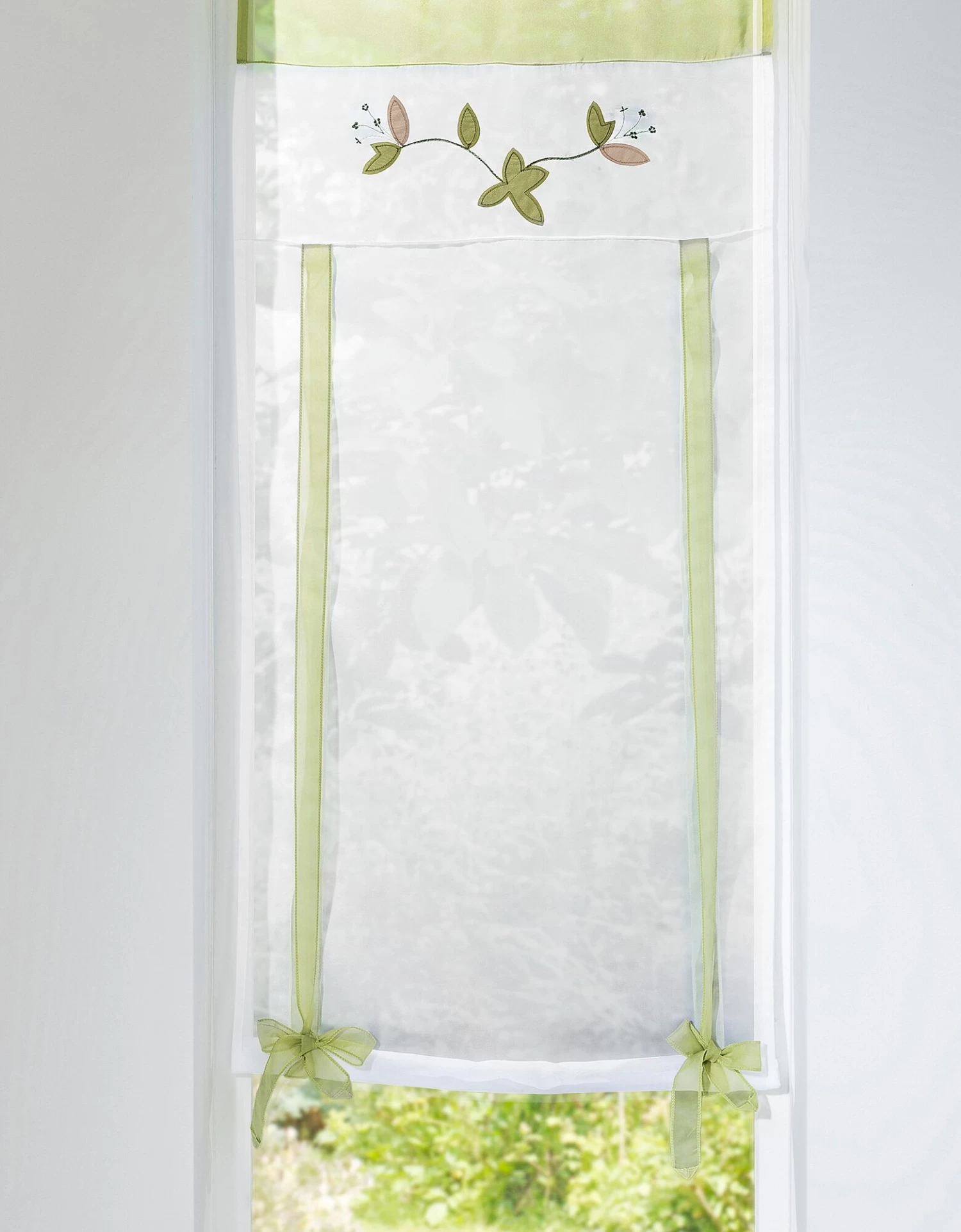 Store Remontable Voile Motif Orchidée Finition Passe-tringle