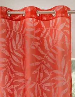 Panneau Voile Dévoré Motif Feuillage