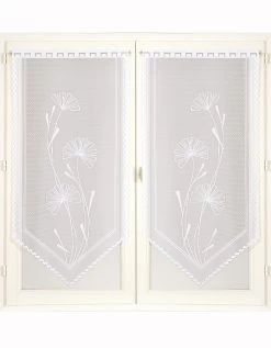 Vitrage Pissenlits Finition En Pointe - La Paire