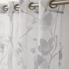 Rideau Panneau Voile Imprimé Fleurs Finition Oeillets