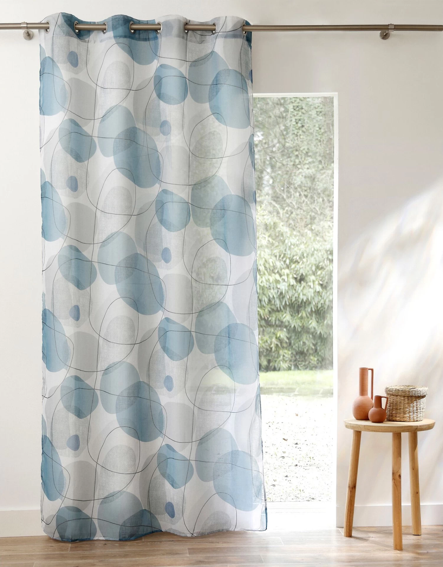 Panneau Voile Finition Oeillets Motif Galets – Image 2