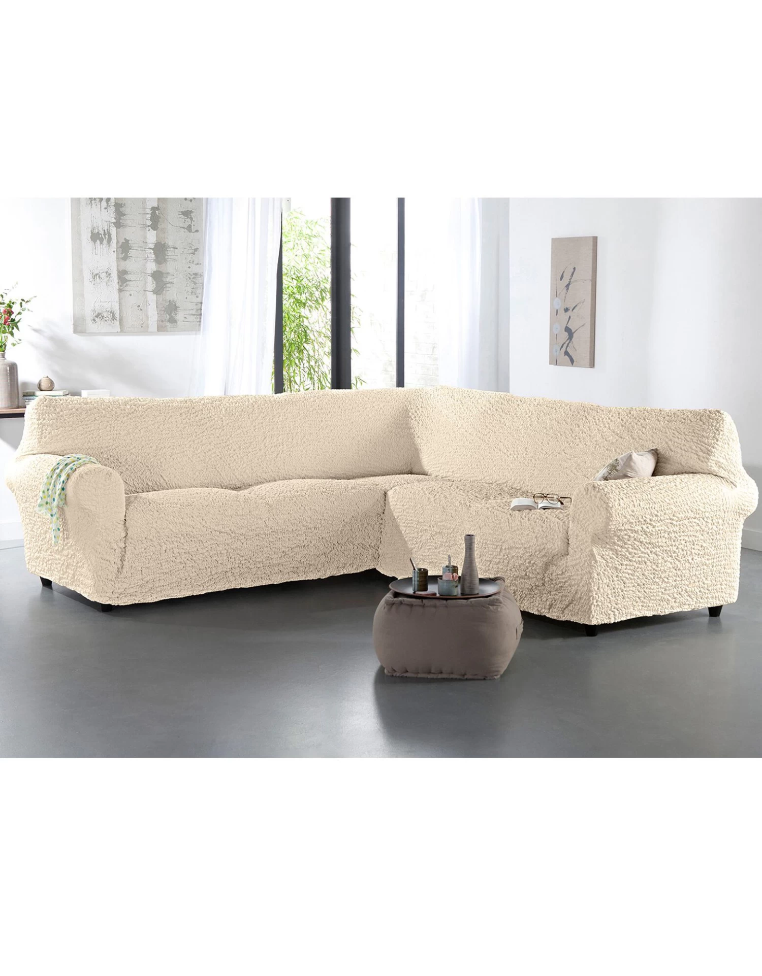 Housse Gaufrée Bi-extensible Spéciale Canapé D'angle