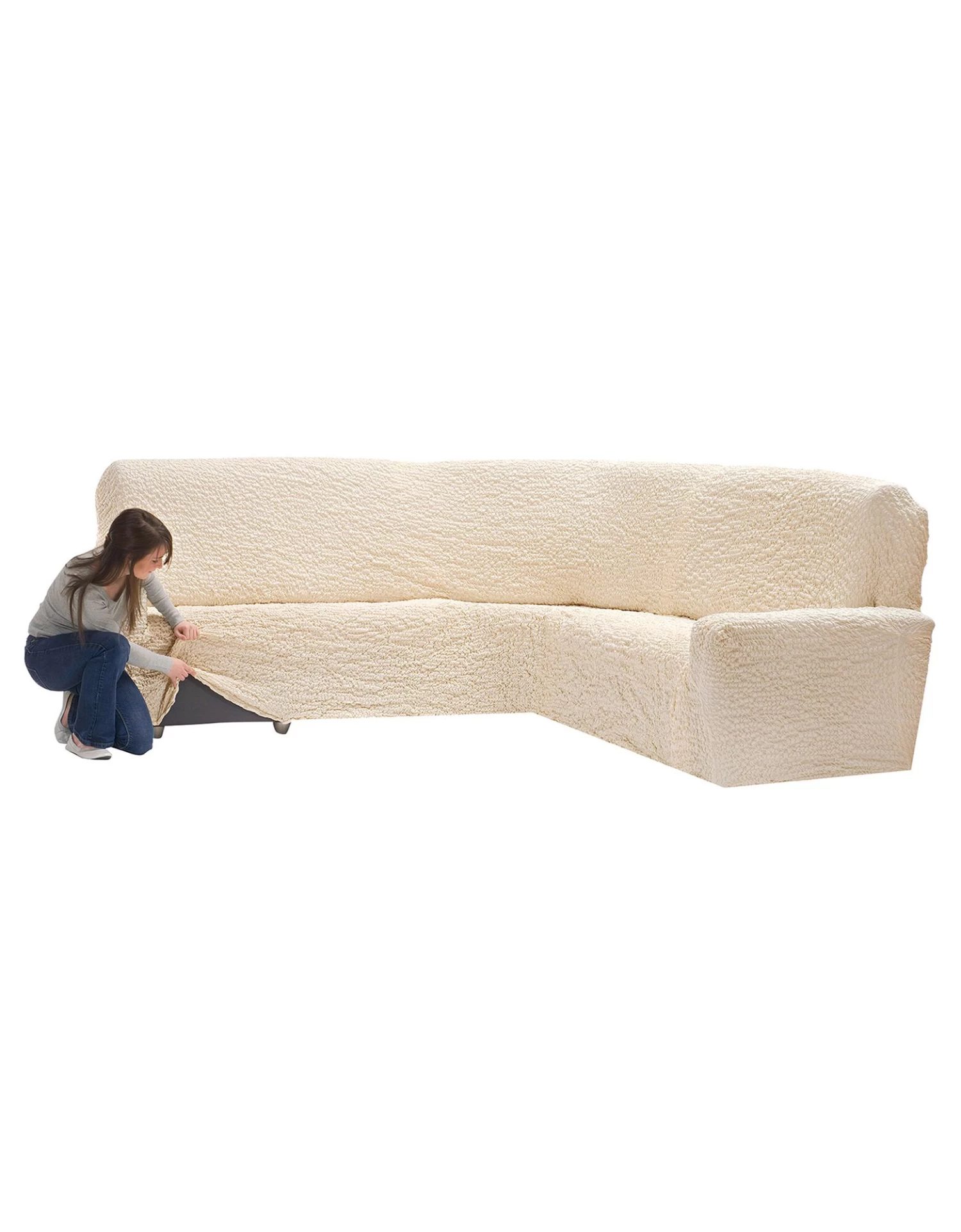 Housse Gaufrée Bi-extensible Spéciale Canapé D'angle – Image 2