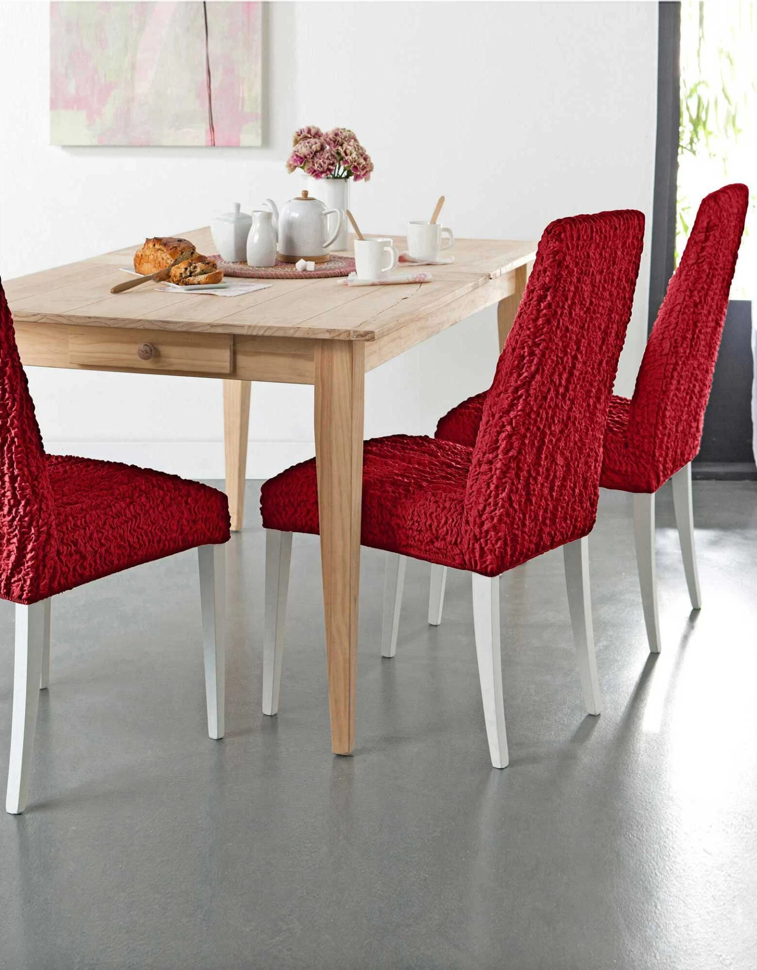 Housse Chaise Unie Gaufrée Bi-extensible – Image 2