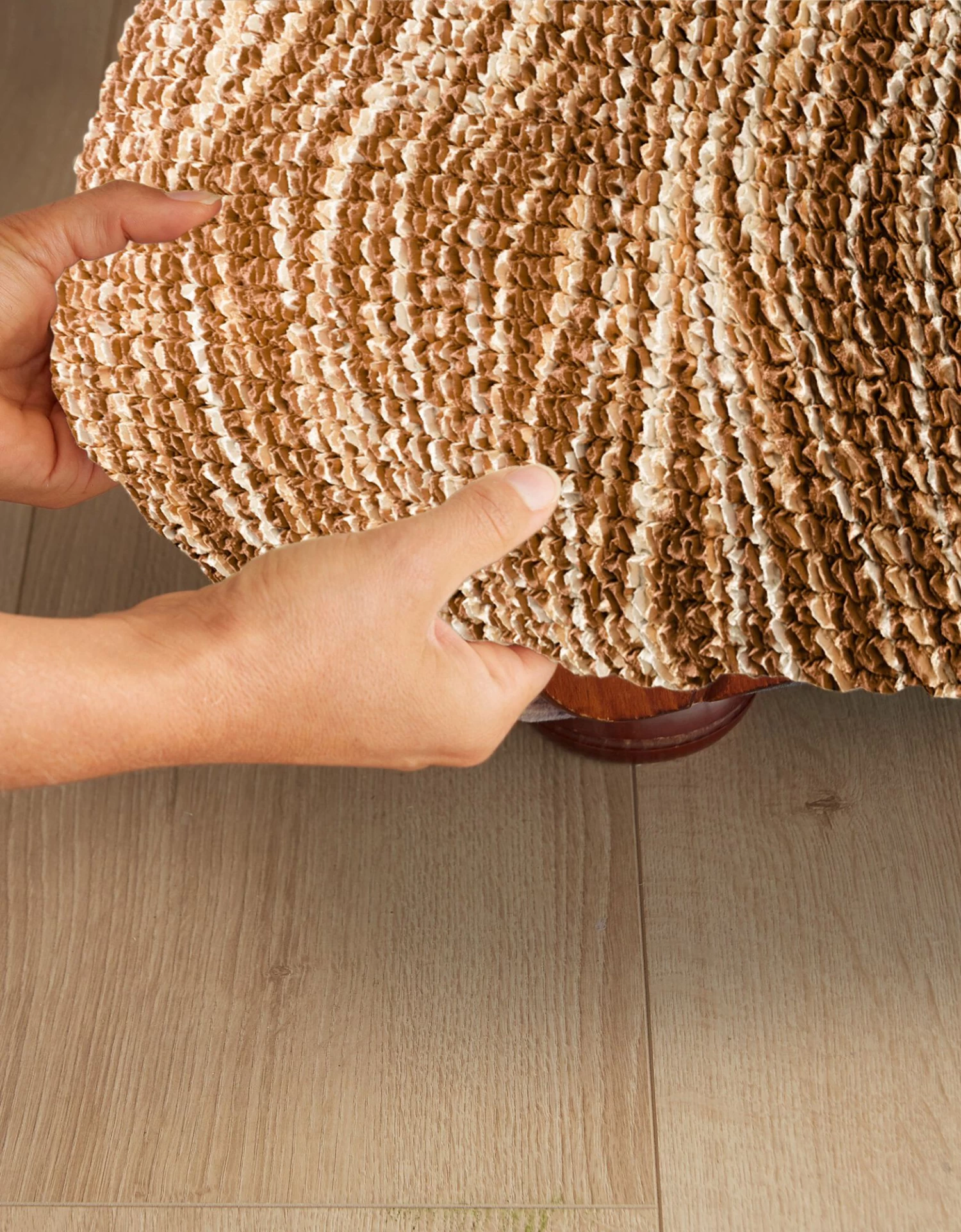 Housse Bi-extensible Microfibre Imprimé Vagues Pour Fauteuil Et Canapé – Image 2