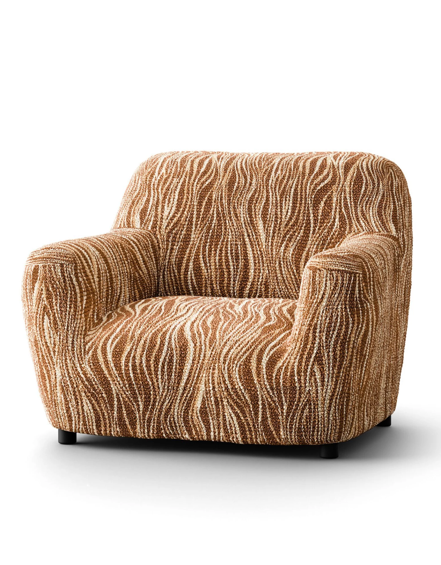 Housse Bi-extensible Microfibre Imprimé Vagues Pour Fauteuil Et Canapé – Image 4