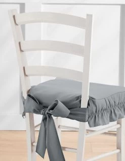Housse Chaise Unie Volantée Coton Bachette