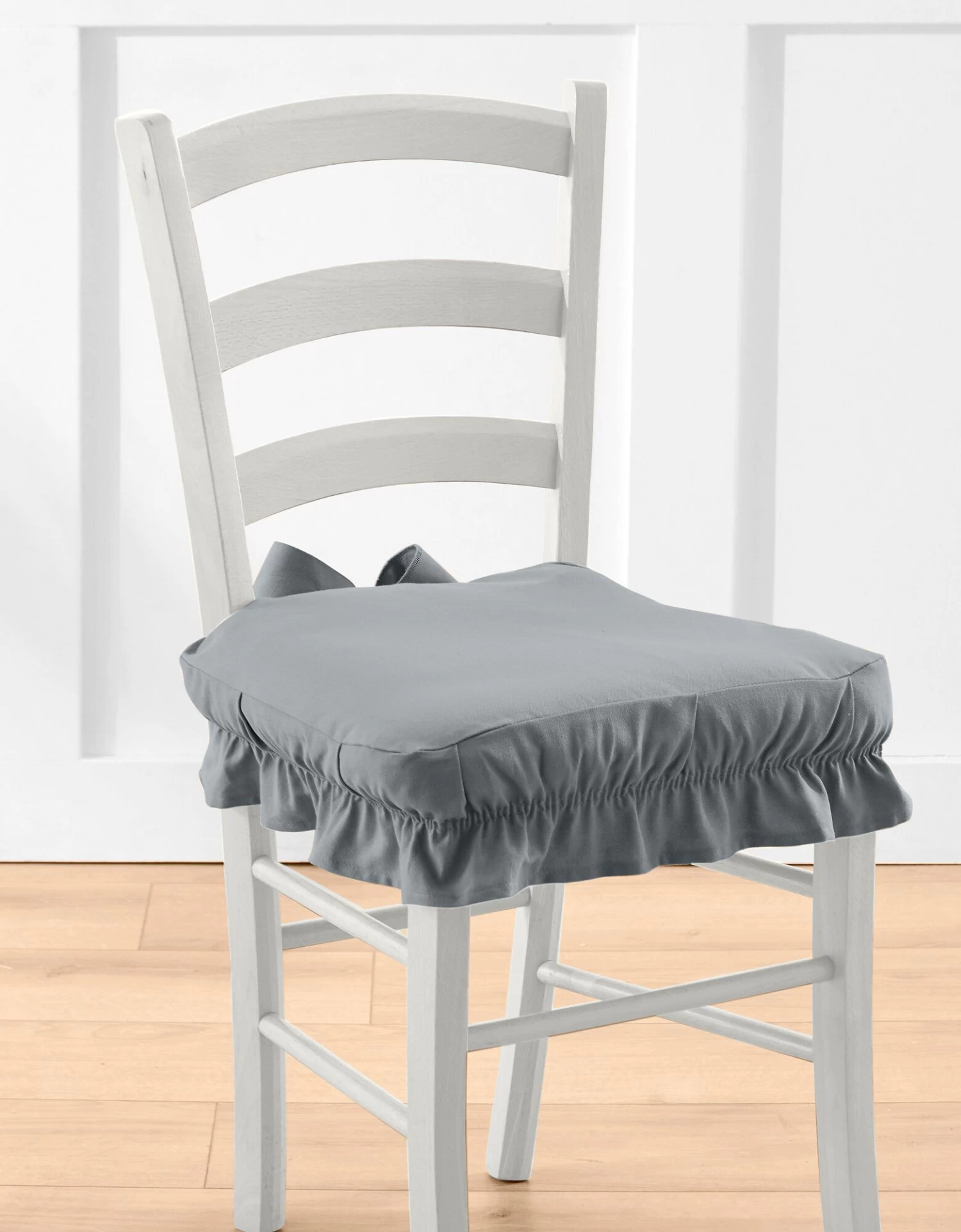 Housse Chaise Unie Volantée Coton Bachette – Image 2