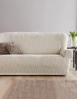 Housse De Salon Jacquard Extensible Imprimé "vagues"