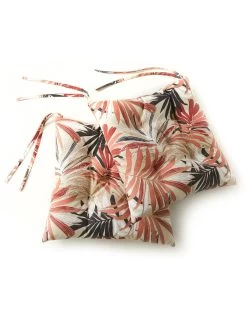 Galette De Chaise Imprimé Feuillage - Lot De 2