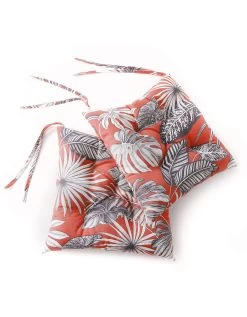 Galette De Chaise Imprimé Tropical - Lot De 2