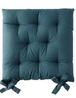 Galette De Chaise Carrée Unie Coton Bachette - Lot De 2