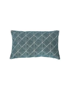 Coussin Rectangulaire Jacquard Velours Effet Géométrique