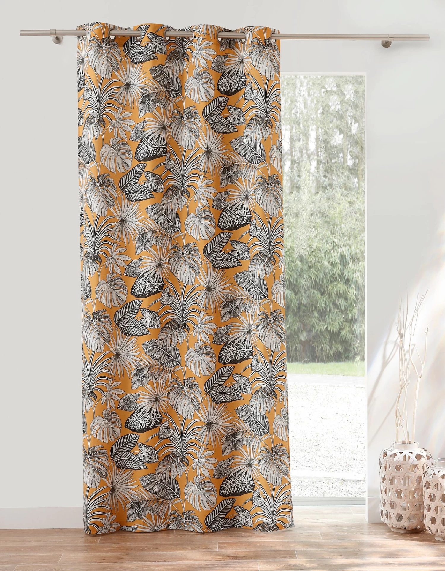 Rideau Oeillets Tamisant Imprimé Tropical