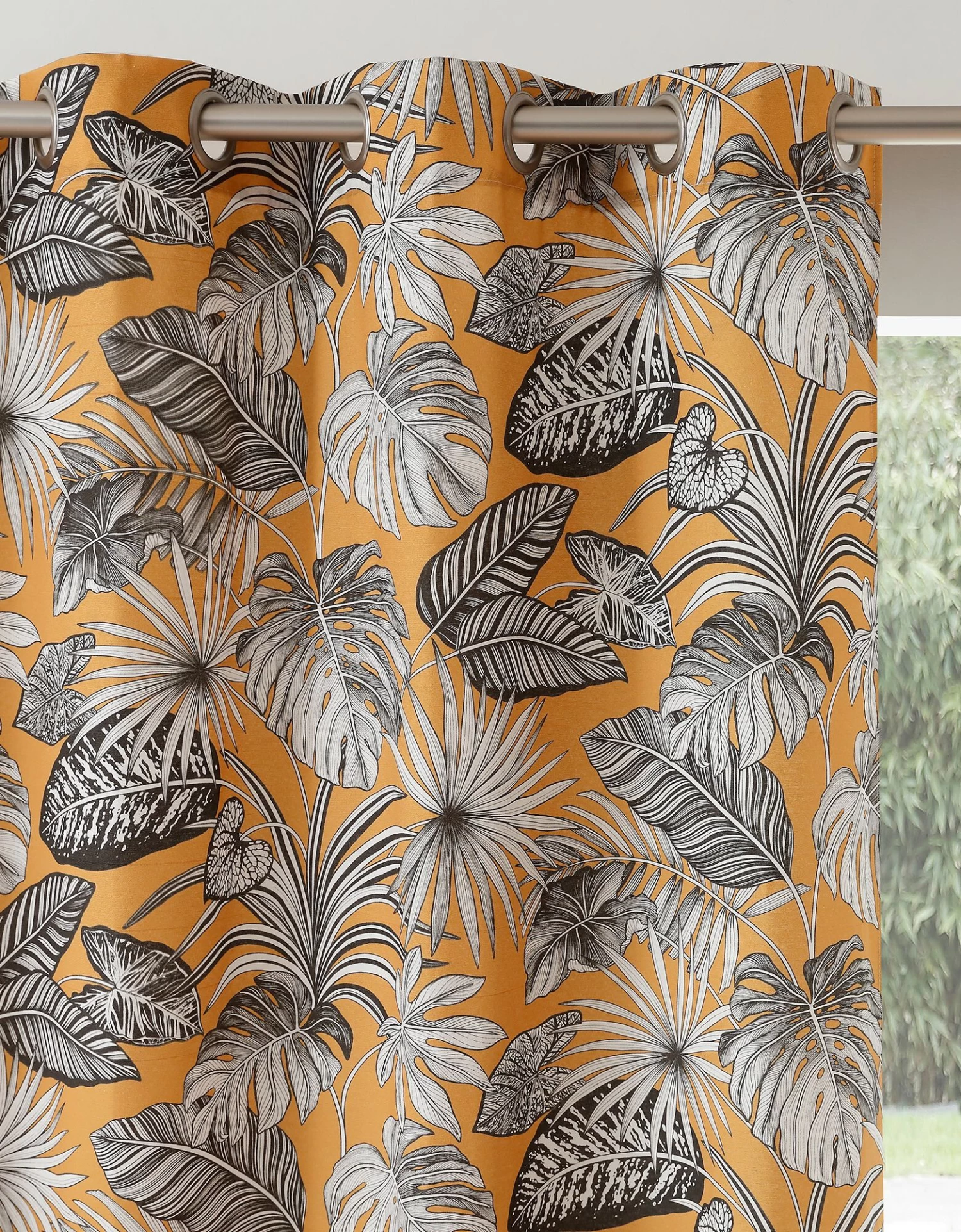 Rideau Oeillets Tamisant Imprimé Tropical – Image 2