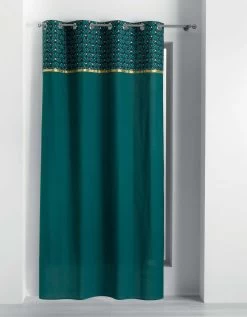 Rideau Tamisant Oeillets Coton Haut Imprimé Art Déco