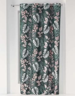 Rideau Tamisant Oeillets Imprimé Feuilles