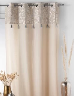 Rideau Tamisant Haut Imprimé Métallisé