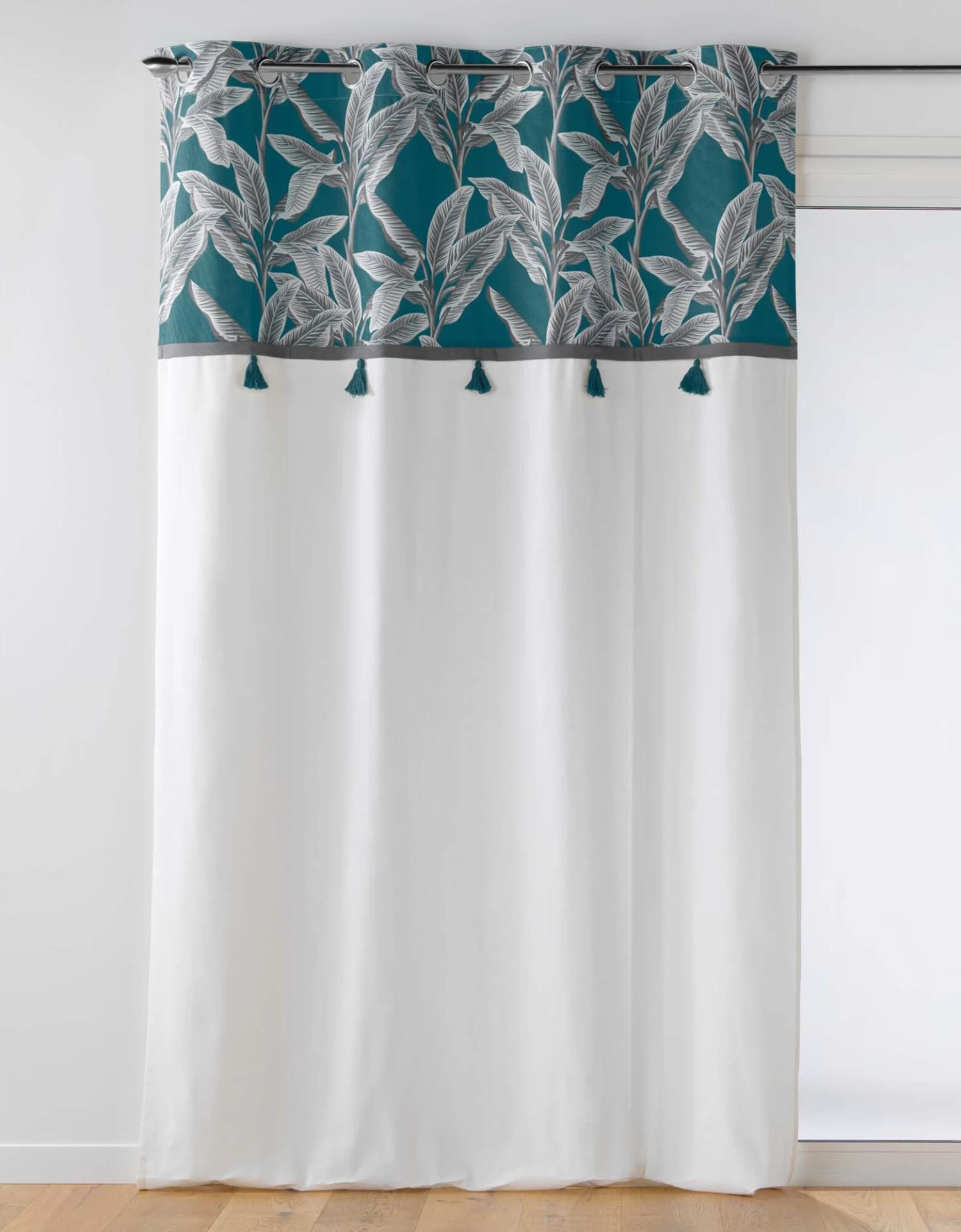 Rideau Tamisant Haut Imprimé Tropical