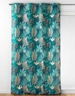 Rideau Velours Imprimé Jungle Métallisé